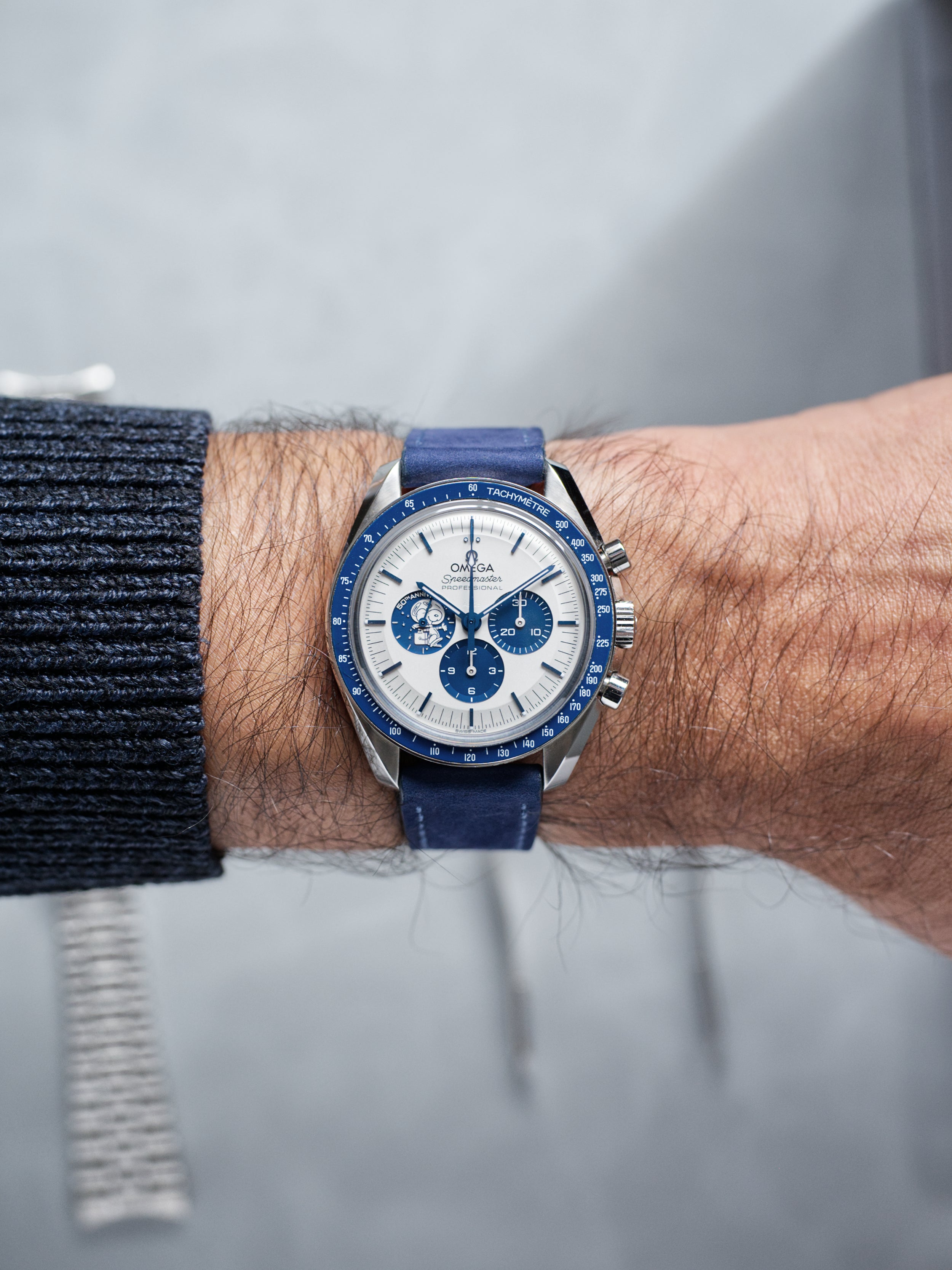 Blue Nubuck Leather