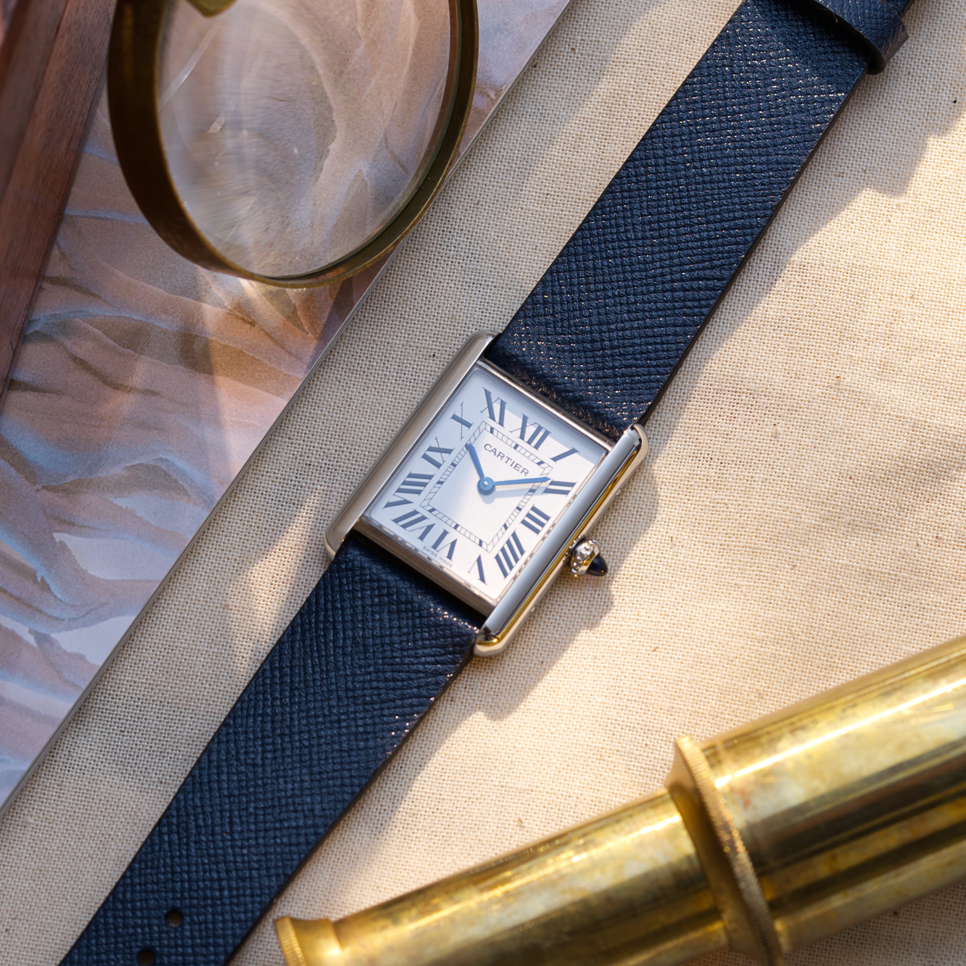 Blue Saffiano Leather for Apple Watch