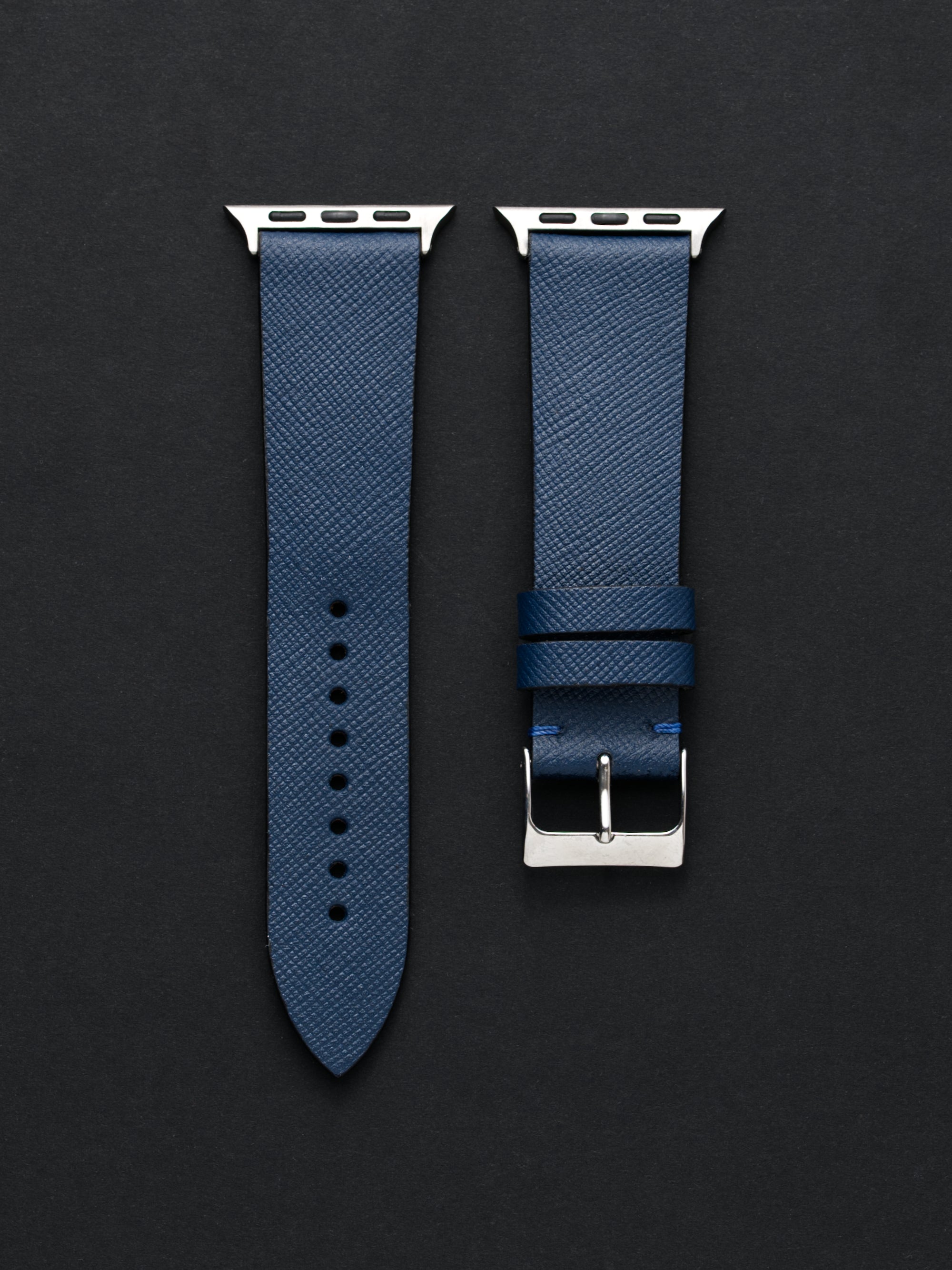 Blue Saffiano Leather Apple Watch Strap