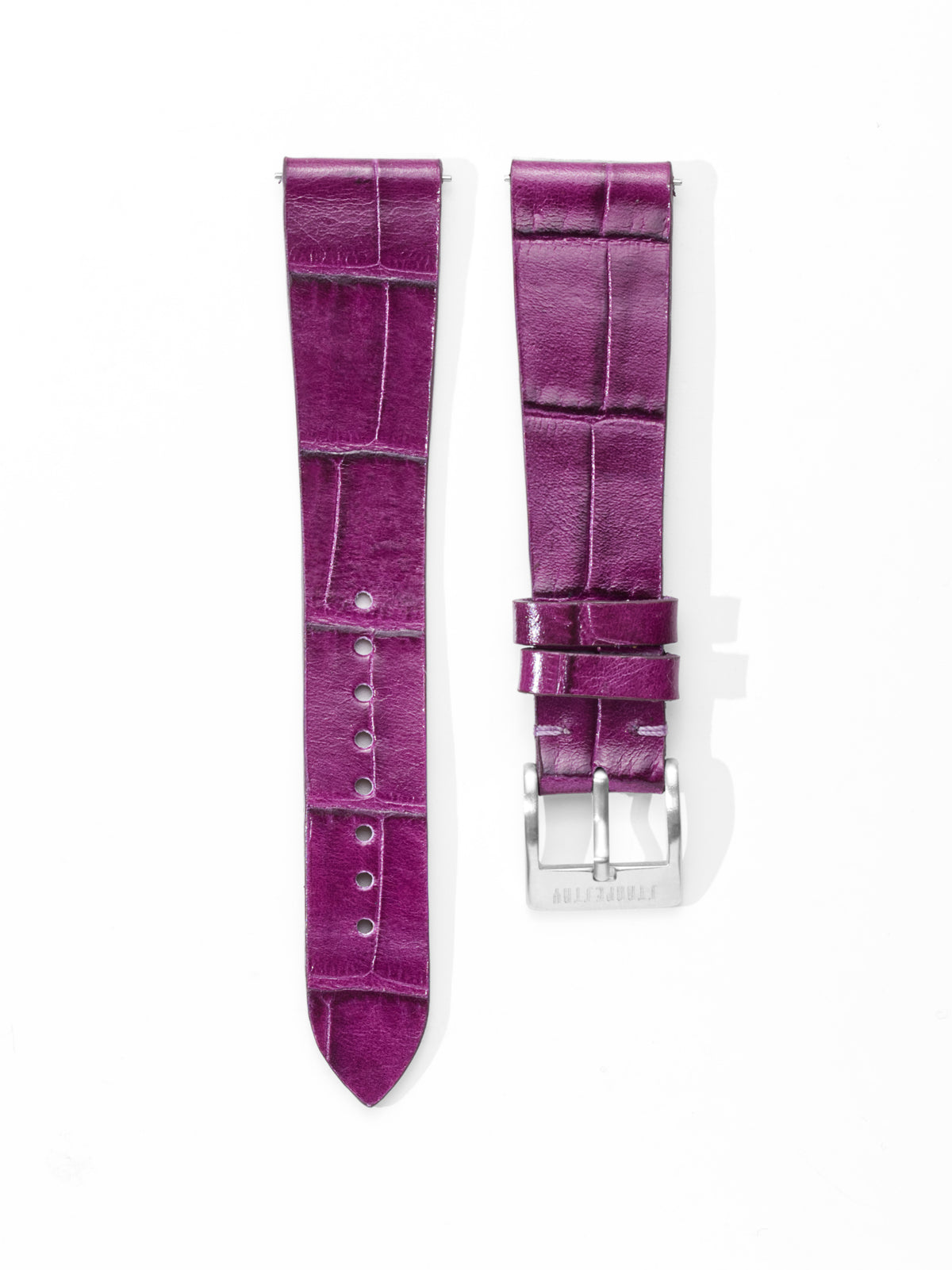 Unique Exotic Leather Strap – Genuine Alligator - Amethyst Color Amethyst Violet Ostrich Leather strap for Panerai style  main image 4