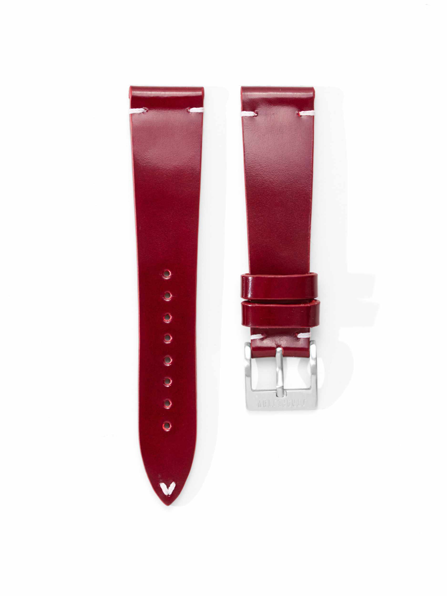 Maroon Burgundy Smooth Calf Leather Strap Front