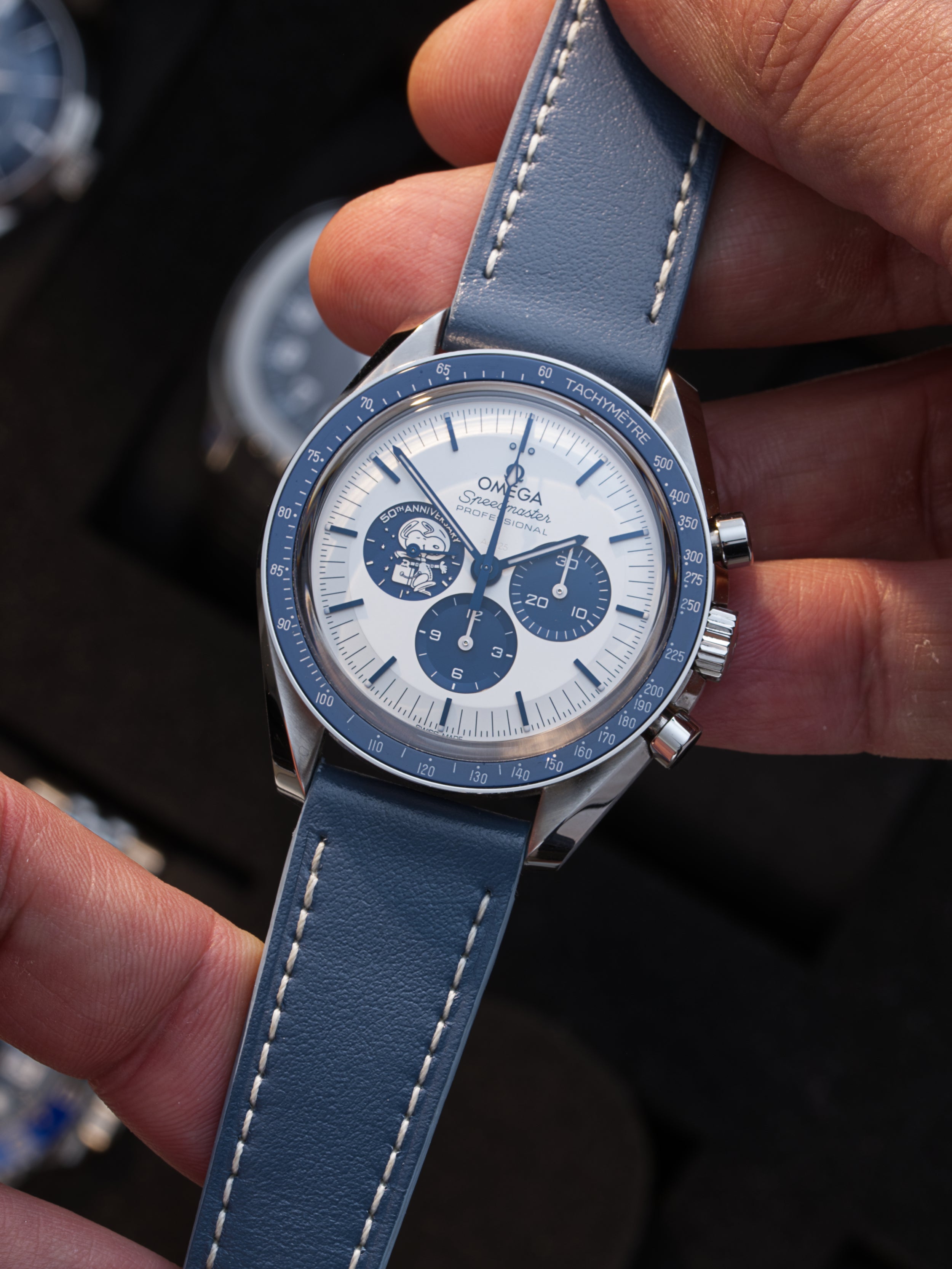 Steel Blue Smooth Leather