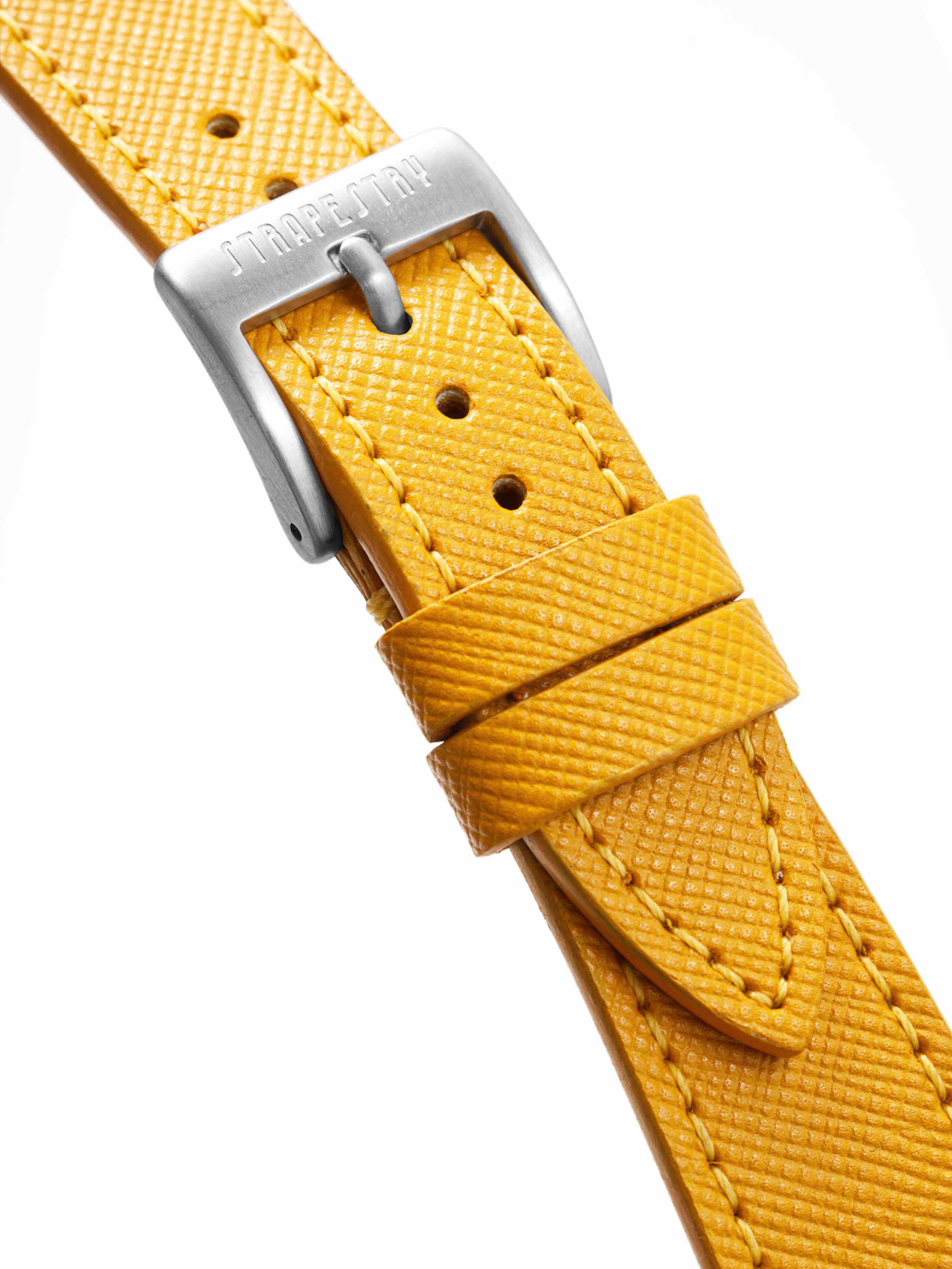 Yellow Saffiano Leather Strap Detail