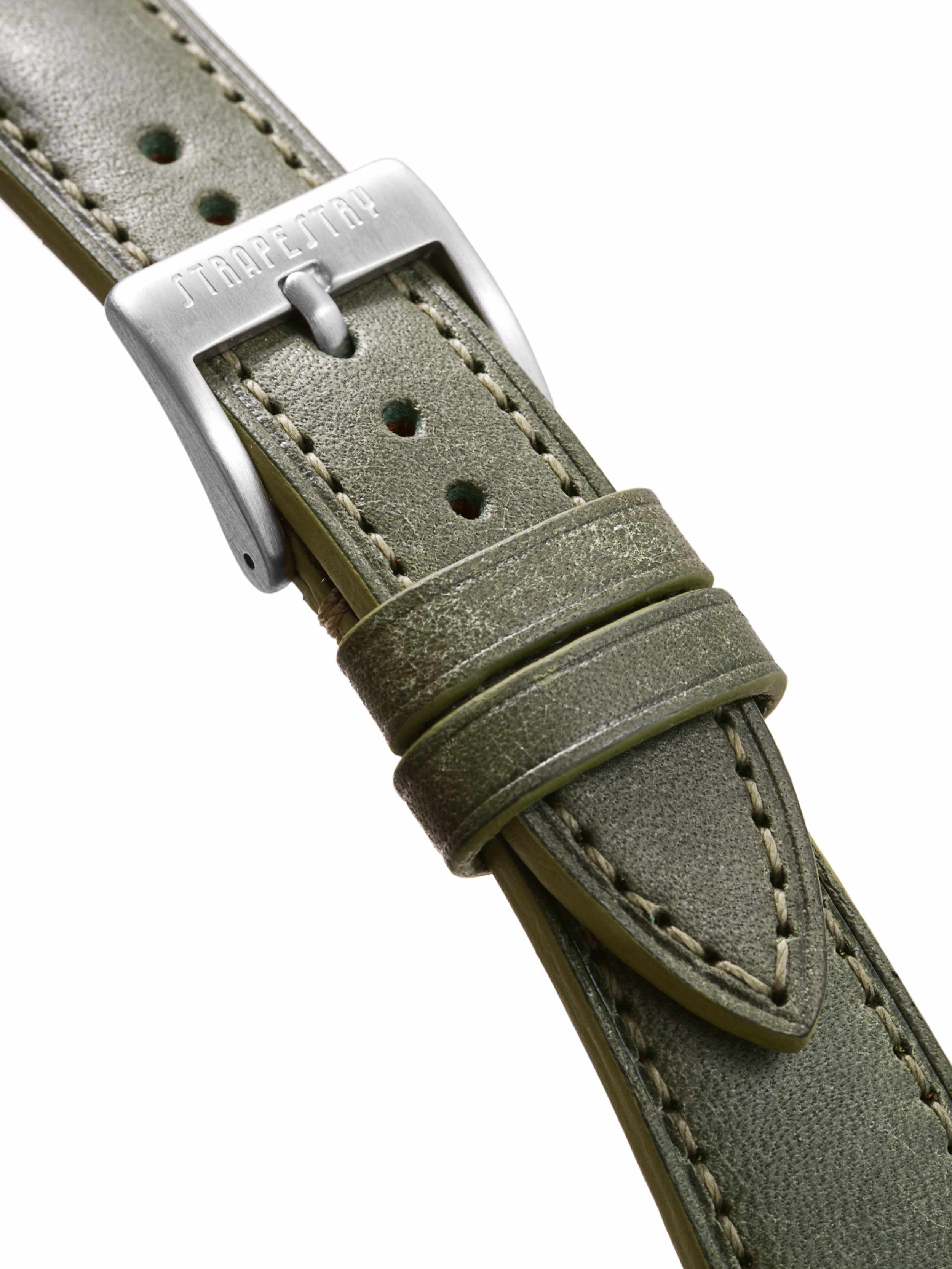 Green Pueblo Leather Strap Detail