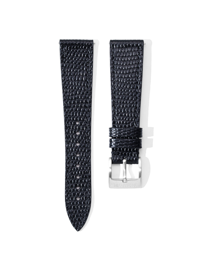 Black Lizard Grain Leather