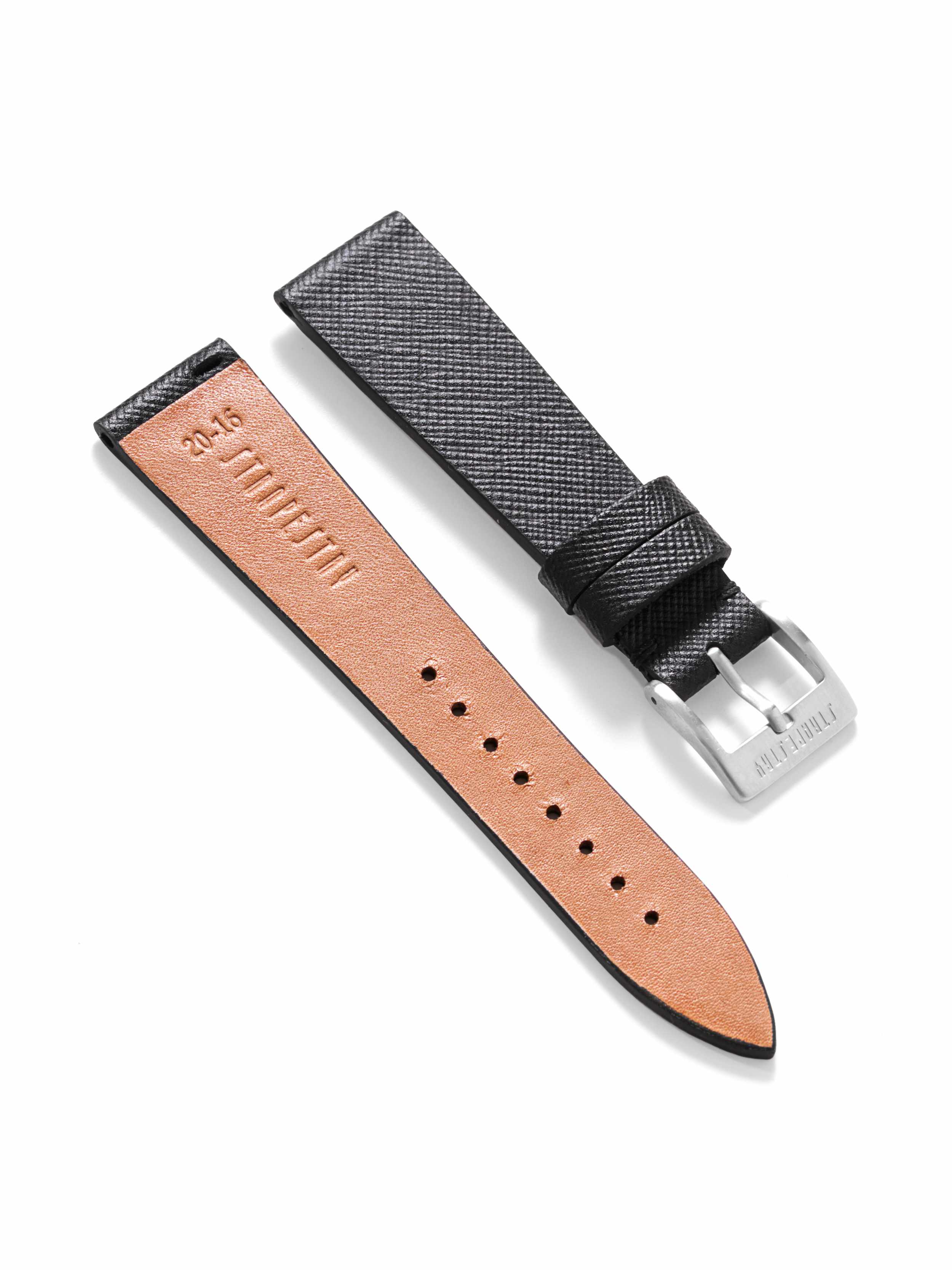 Black Saffiano Leather Strap Angle