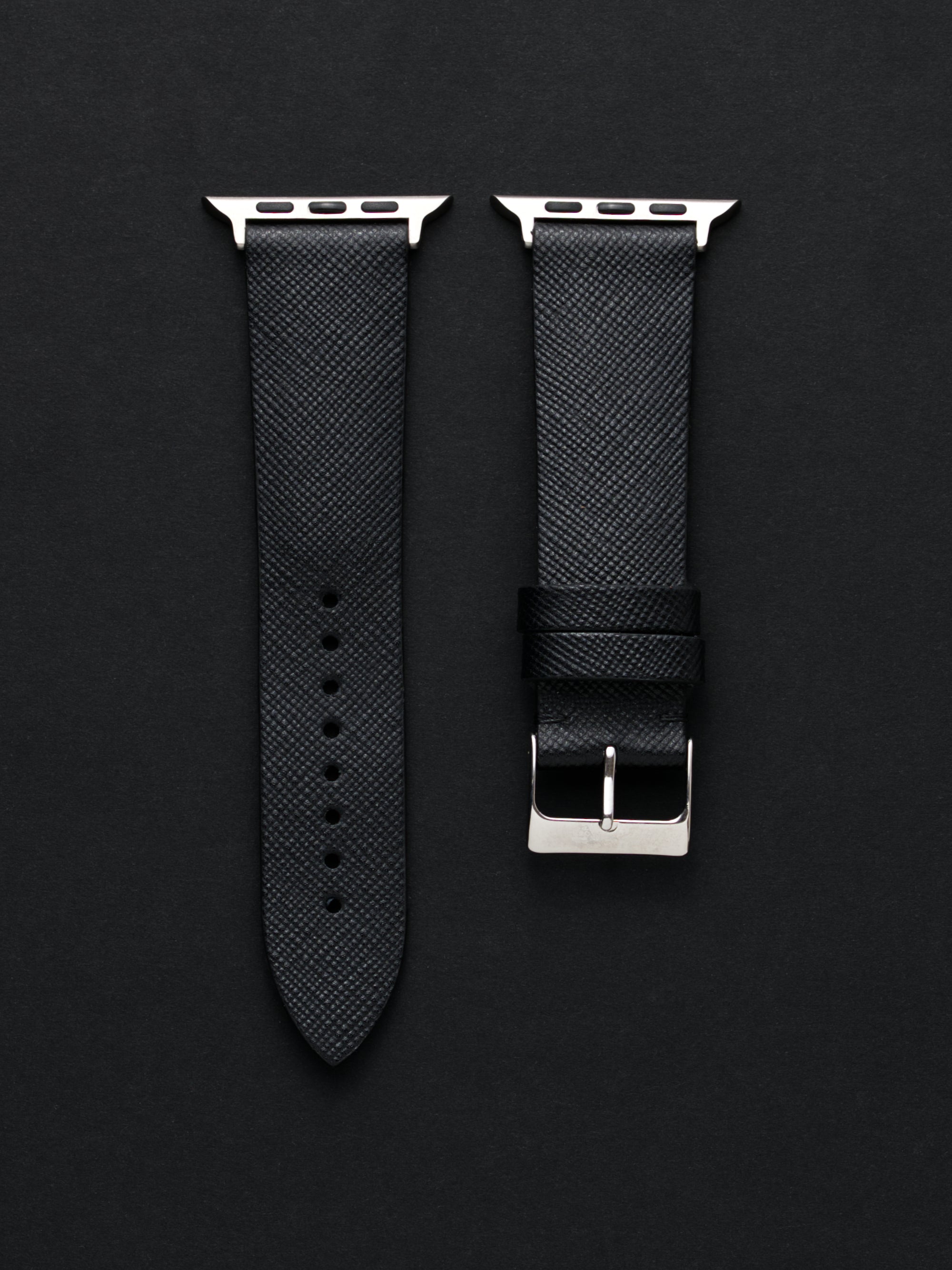 Black Saffiano Leather for Apple Watch