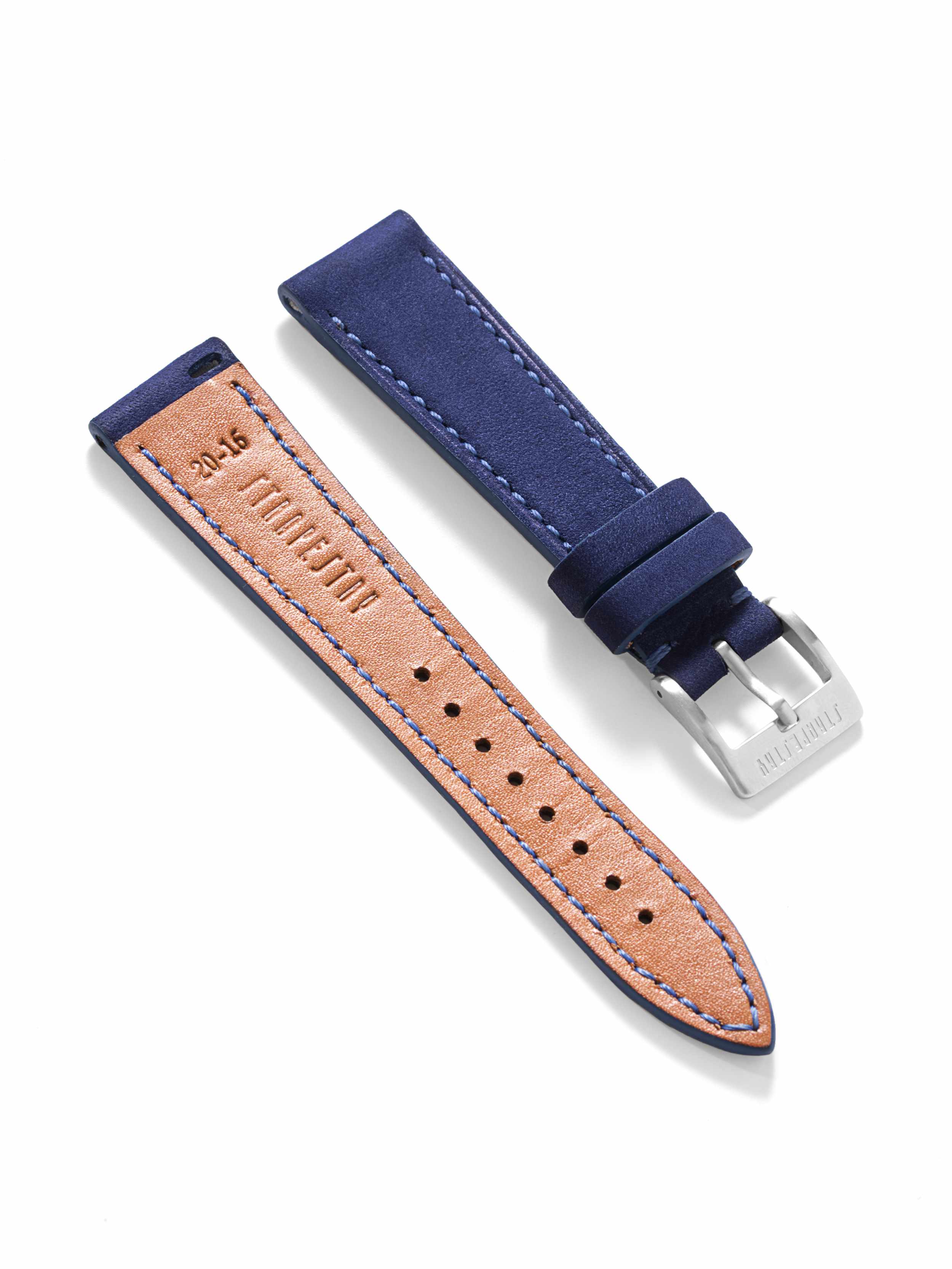 Blue Nubuck Leather Strap Angle