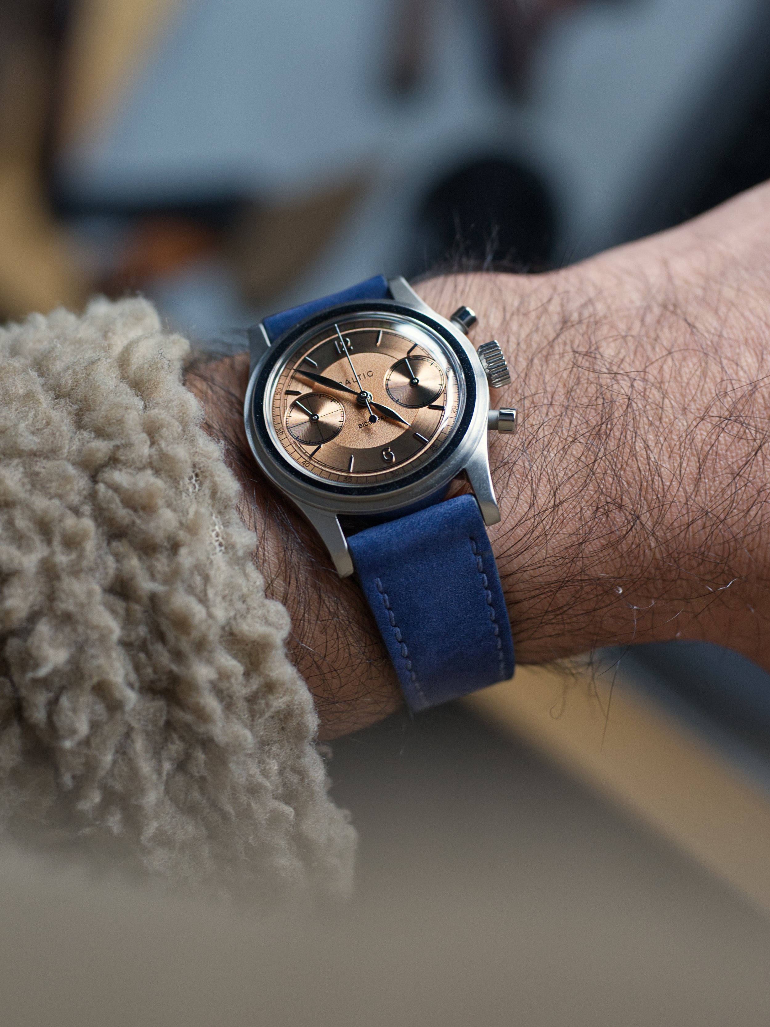 Blue Nubuck Leather