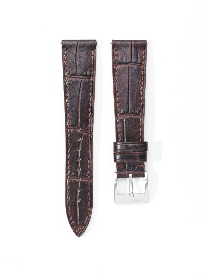 Brown Alligator Grain Leather