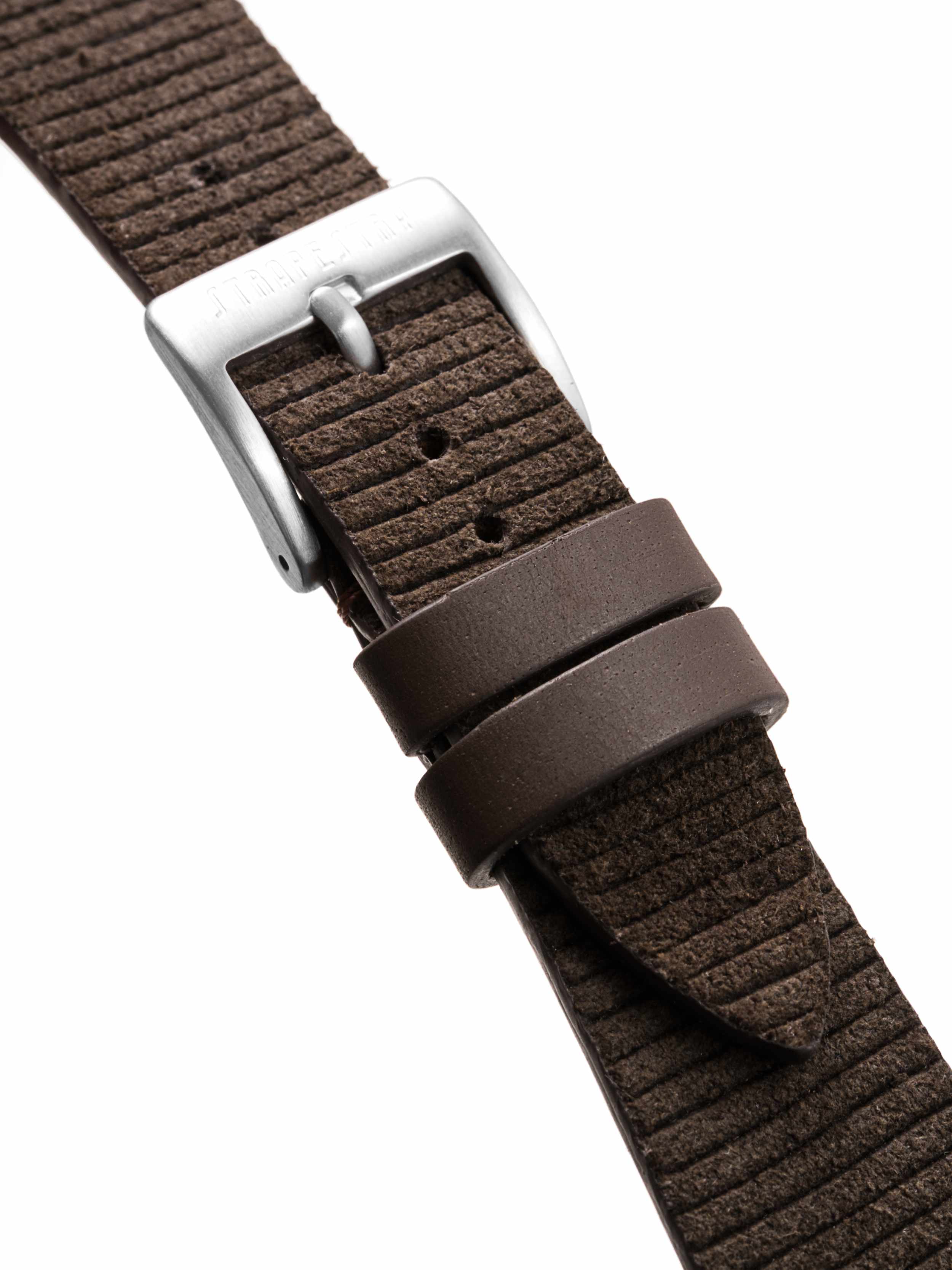 Brown Corduroy Suede Strap Buckle Detail