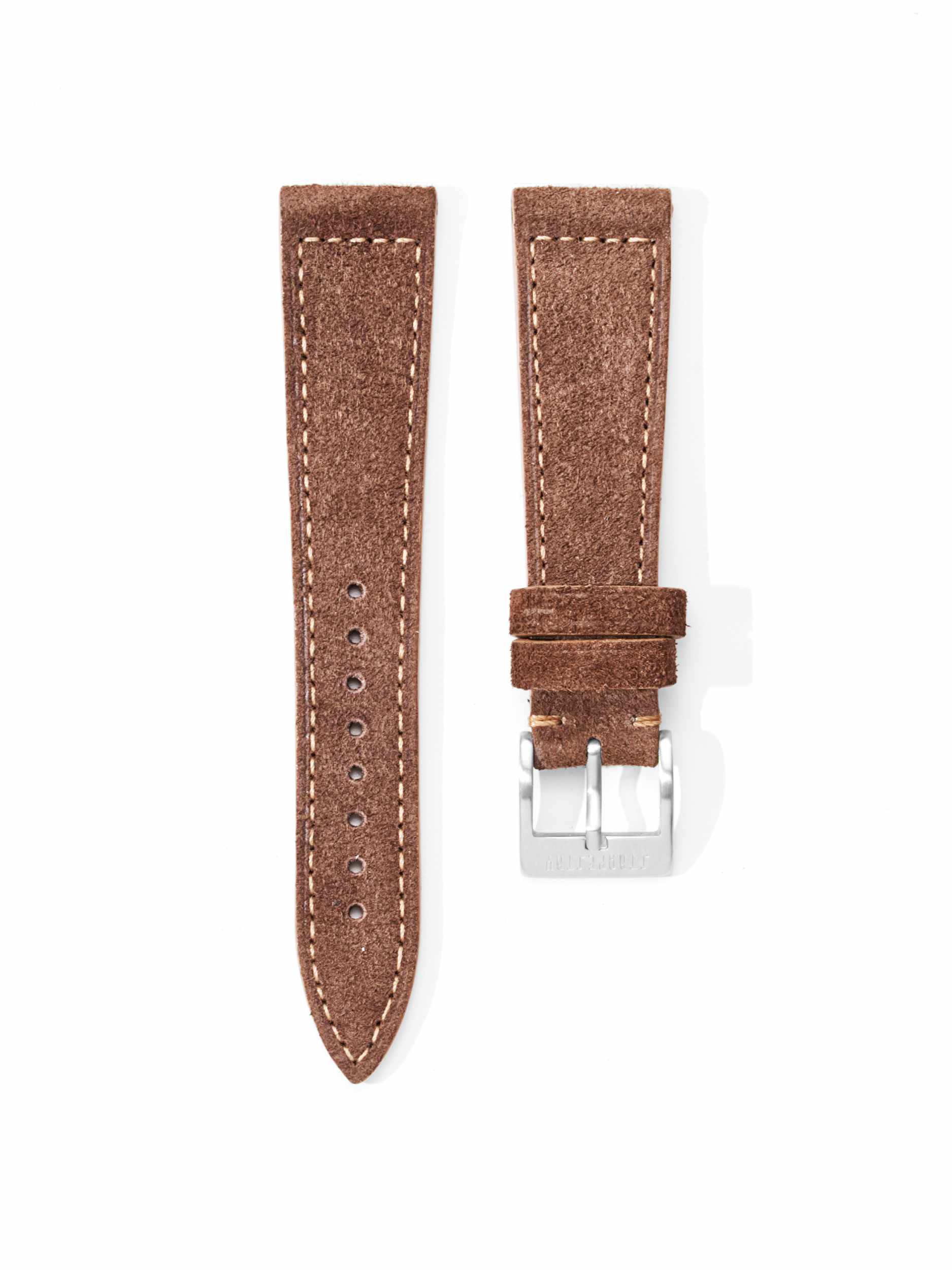 Brown Suede Watch Strap Front