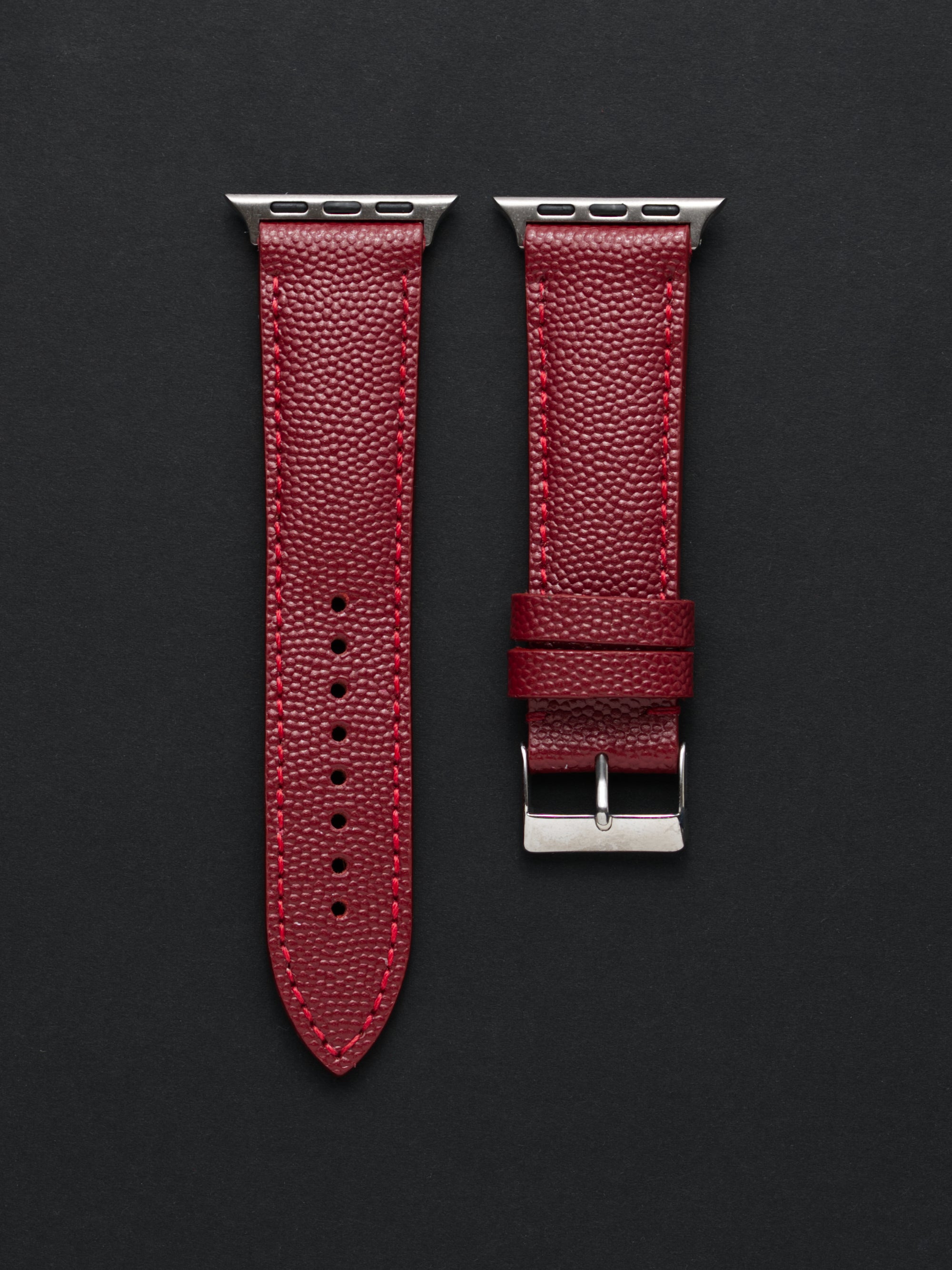 Burgundy Pebbled Leather for Apple Watch