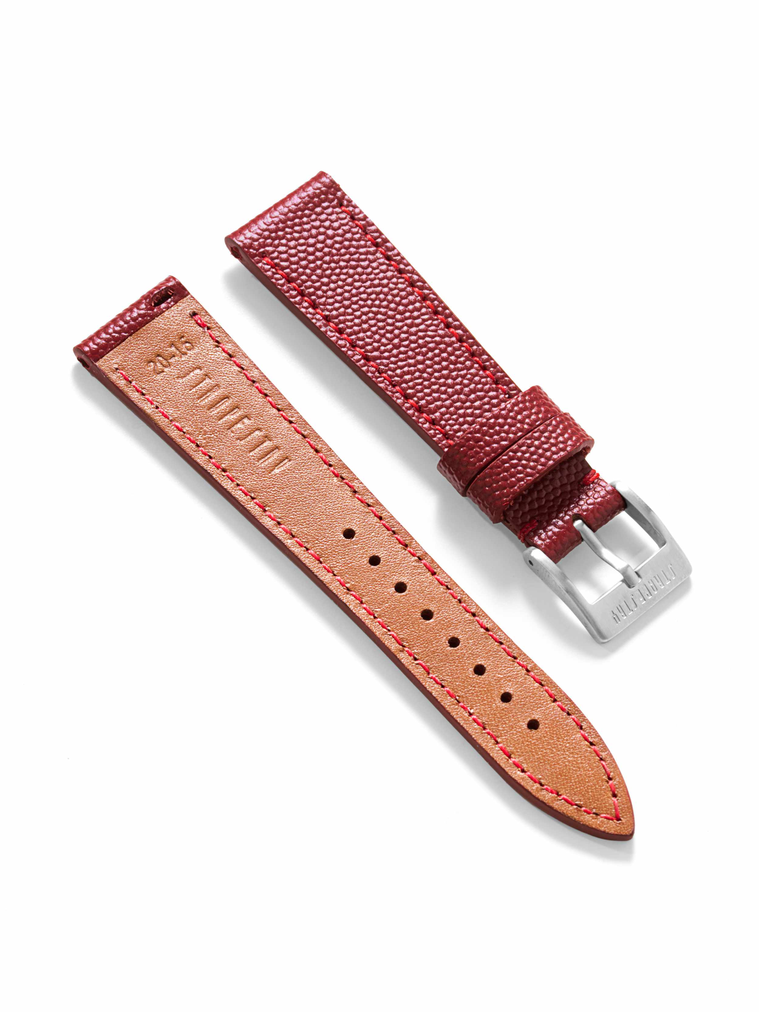 Pebble Grain Burgundy Leather Strap