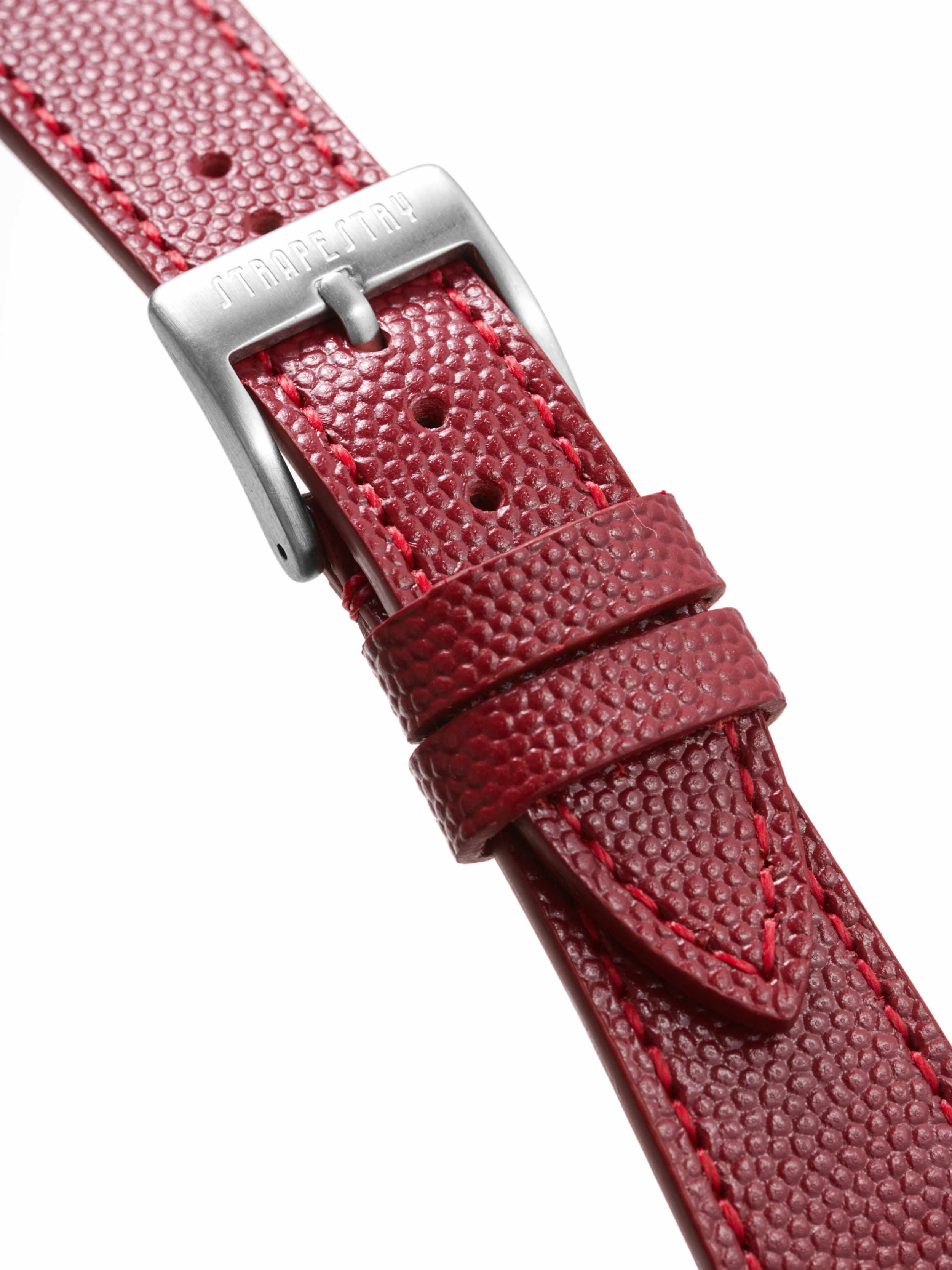 Pebbled Burgundy Leather Strap Detail