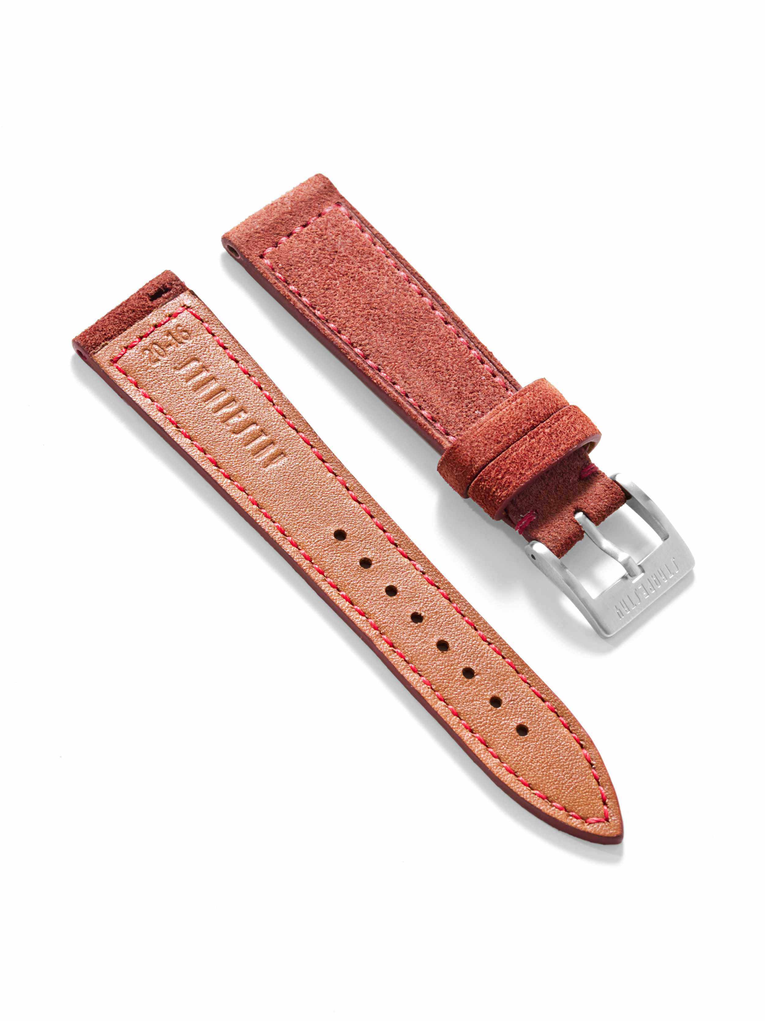 Red Suede Leather Strap Angle