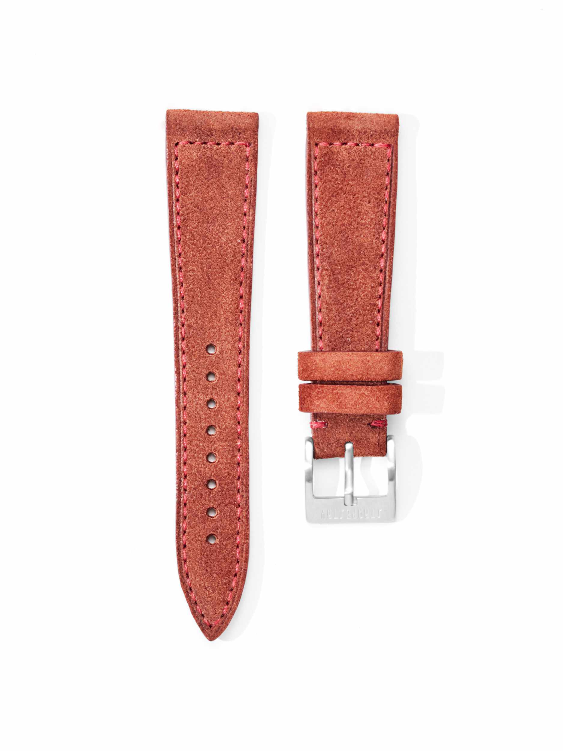 Red Leather Watch Strap Front