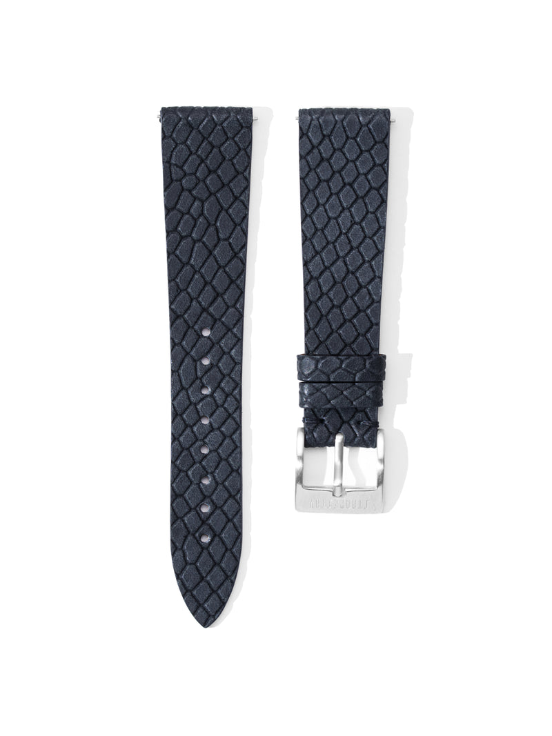 Charcoal Snake Skin Grain Leather