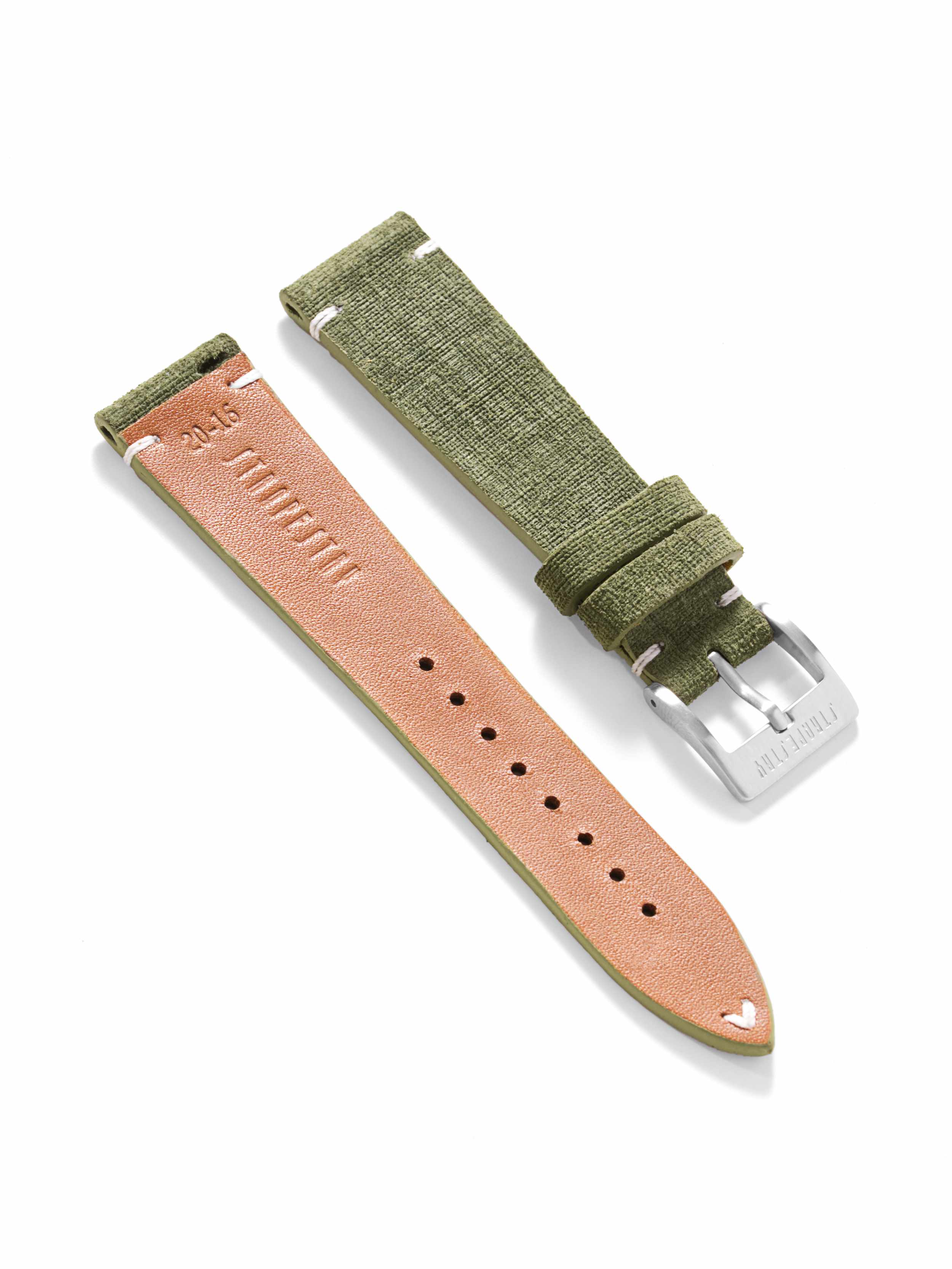 Green Linen Suede Leather Strap Angle