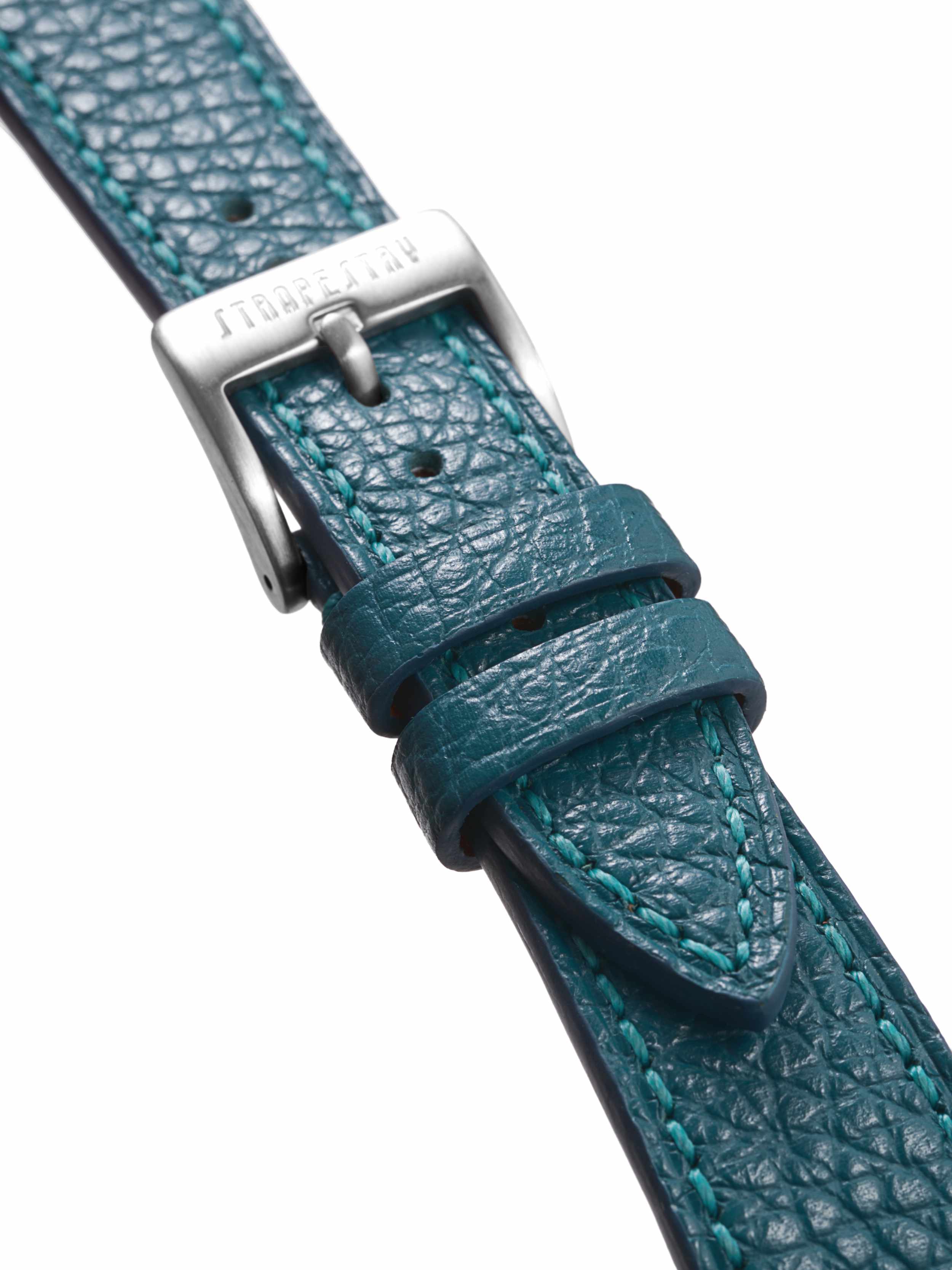 Midnight Green Teal Togo Leather Strap Detail