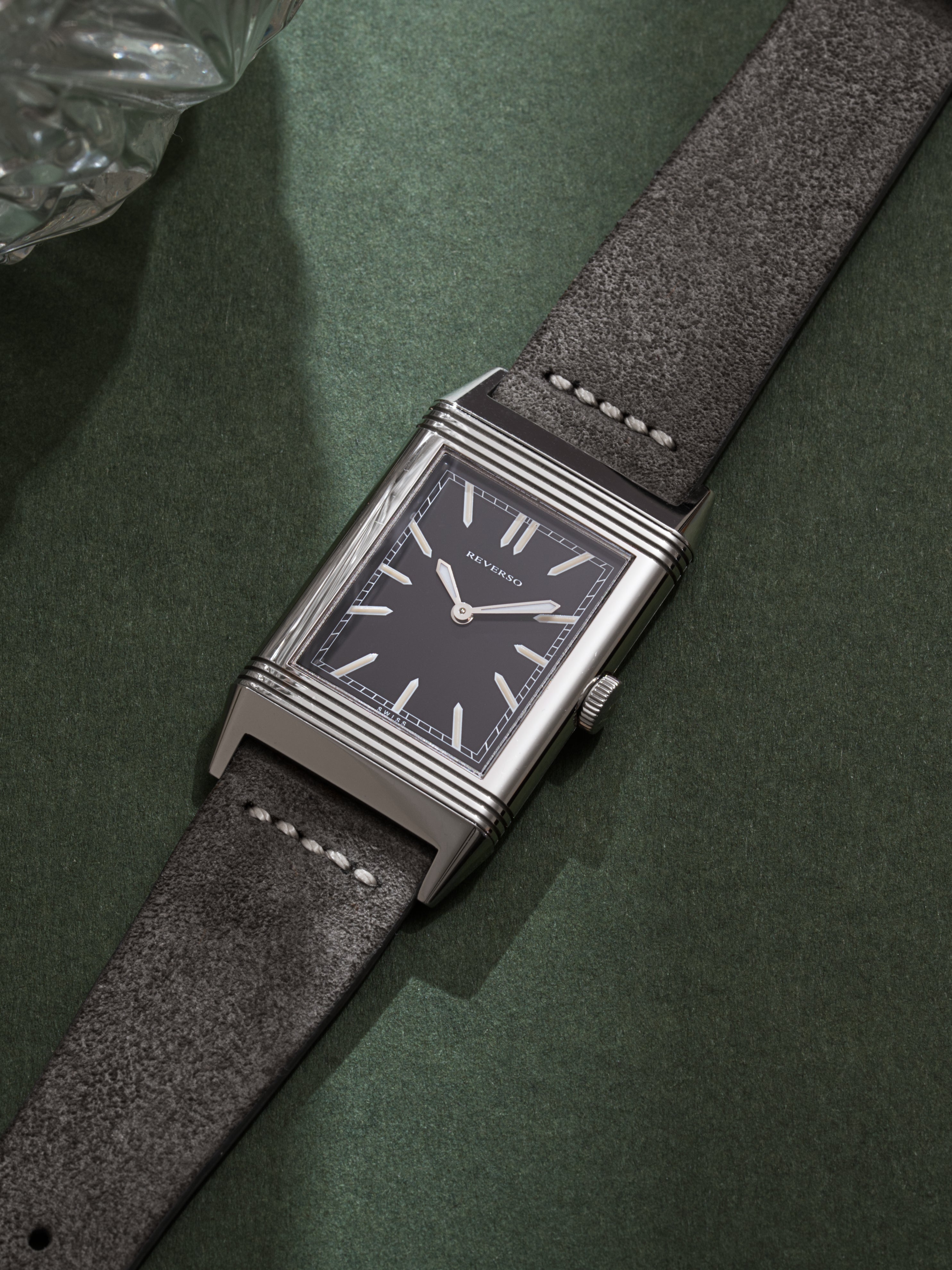 Stone Grey Suede Watch Strap Reverso