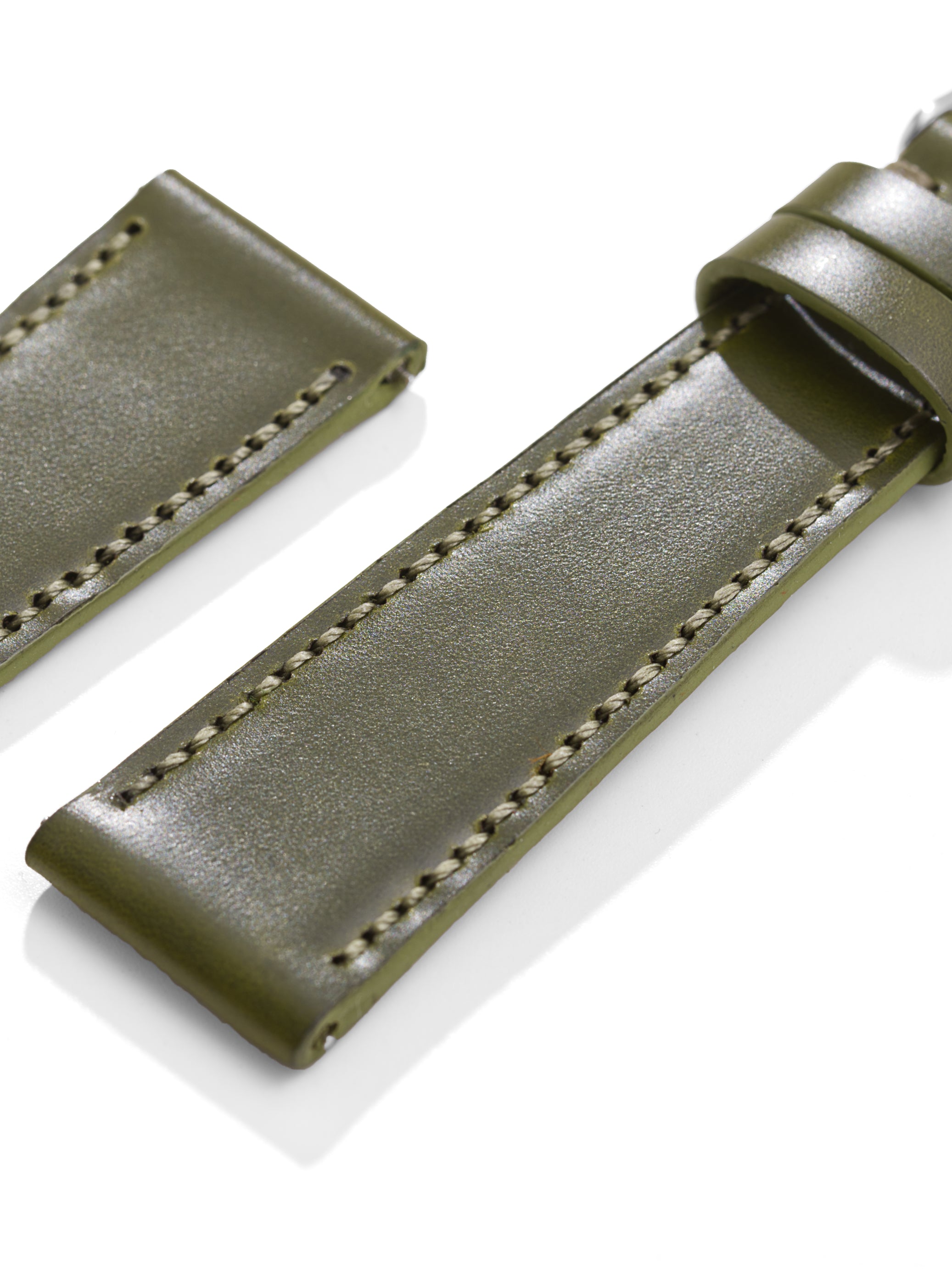 Green Smooth Calf Watch Strap Close Angle