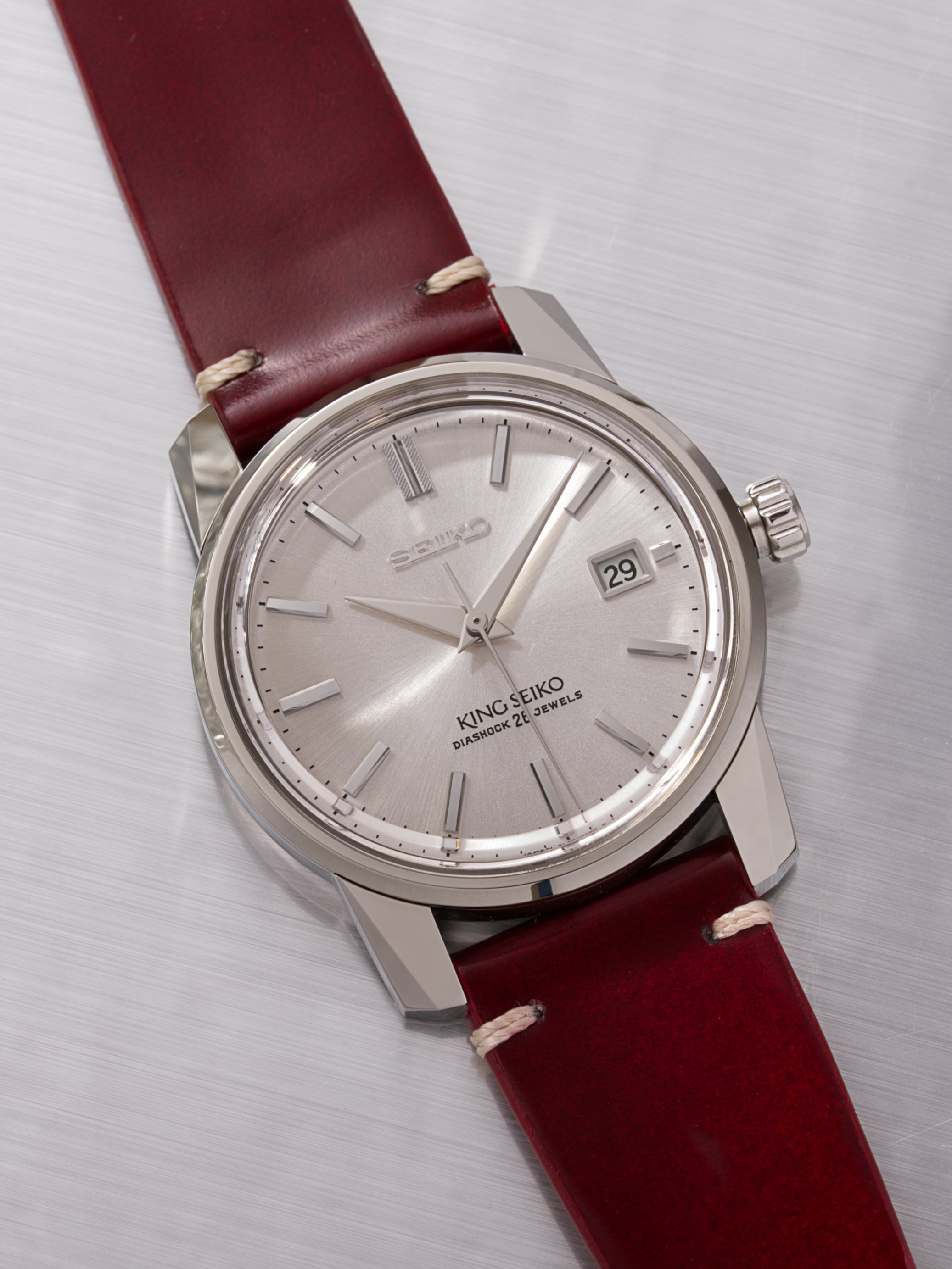 Maroon Burgundy Smooth Calf  Watch Strap King Seiko