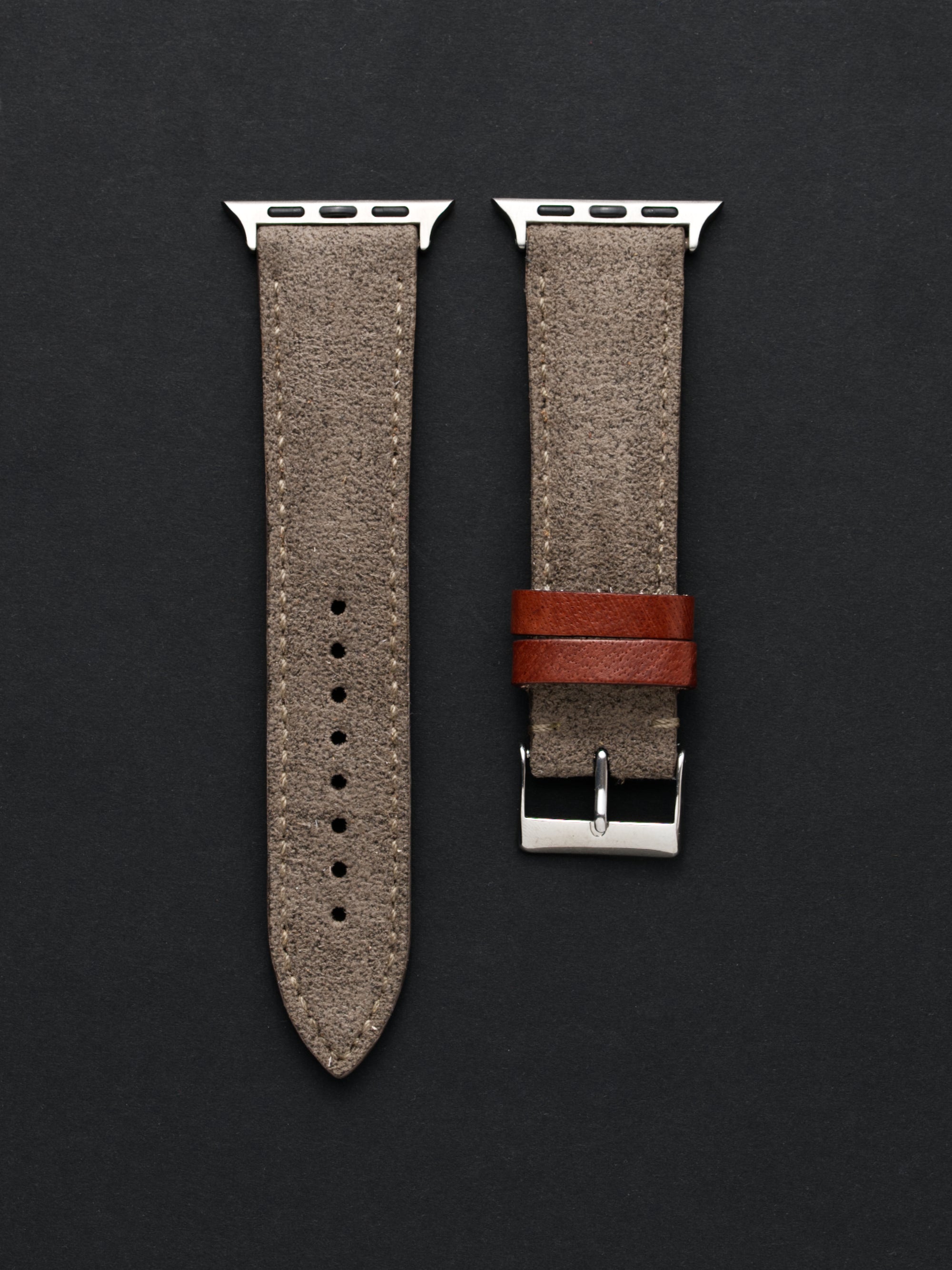 Warm Grey Suede Leather for Apple Watch