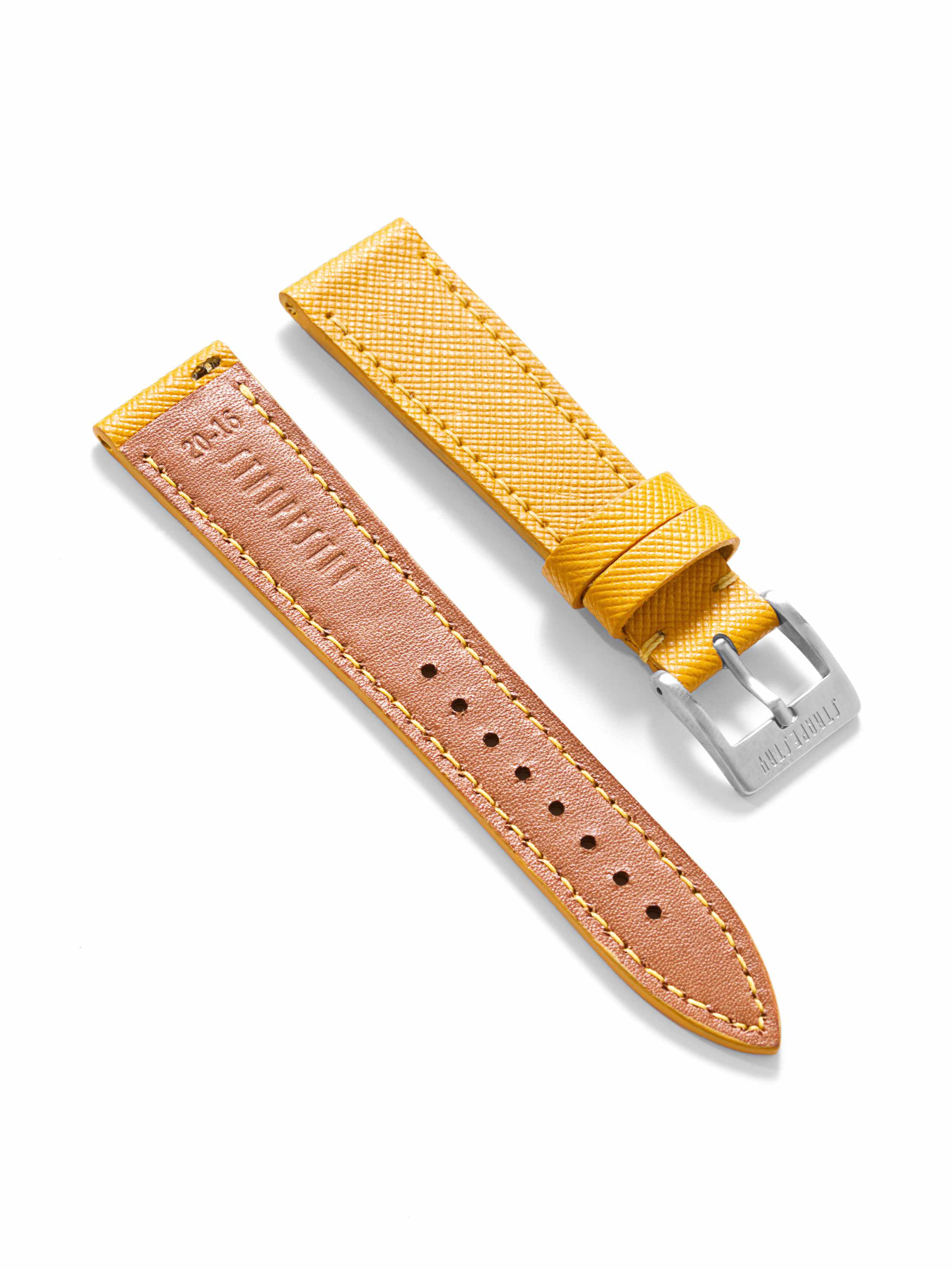 Yellow Saffiano Leather Strap Angle